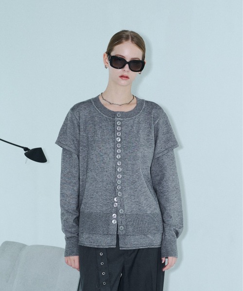 seyto(セイト)の「Asymmetry multi-button layered cardigan / アシメントリーマルチボタンカーディガン(カーディガン/ボレロ・メンズ・ブルー/ブラック/グレー・2/3)」の20枚目の写真