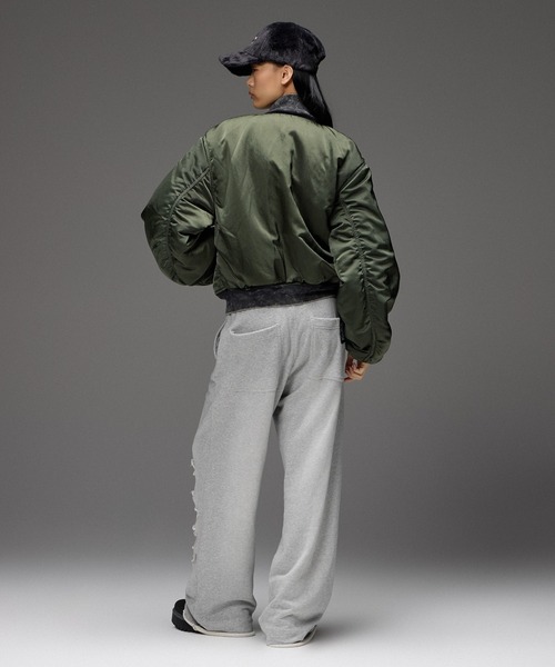 X-girl(エックスガール)の「LAYERED DISTRESSED SWEATPANTS(スウェットパンツ・レディース・アッシュ/ブラック・S/M)」の6枚目の写真
