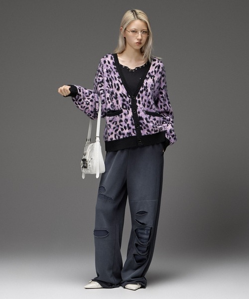 X-girl(エックスガール)の「LAYERED DISTRESSED SWEATPANTS(スウェットパンツ・レディース・アッシュ/ブラック・S/M)」の13枚目の写真