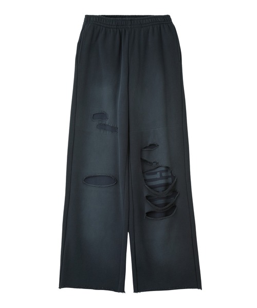 X-girl(エックスガール)の「LAYERED DISTRESSED SWEATPANTS(スウェットパンツ・レディース・アッシュ/ブラック・S/M)」の14枚目の写真