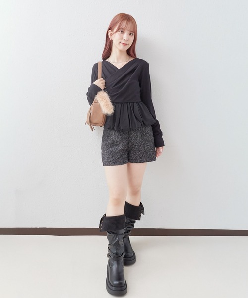 archives(アルシーヴ)の「【SET UP対応】ツイードショートパンツ(その他パンツ・レディース・ブラック/アイボリー・MEDIUM)」の20枚目の写真