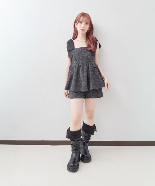 archives(アルシーヴ)の「【SET UP対応】ツイードショートパンツ(その他パンツ・レディース・ブラック/アイボリー・MEDIUM)」の17枚目の写真