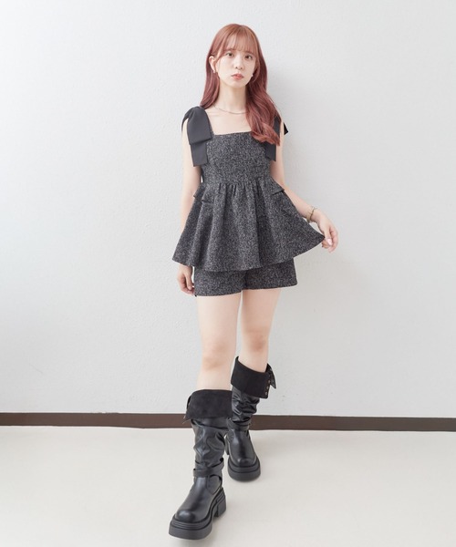 archives(アルシーヴ)の「【SET UP対応】ツイードショートパンツ(その他パンツ・レディース・ブラック/アイボリー・MEDIUM)」の18枚目の写真