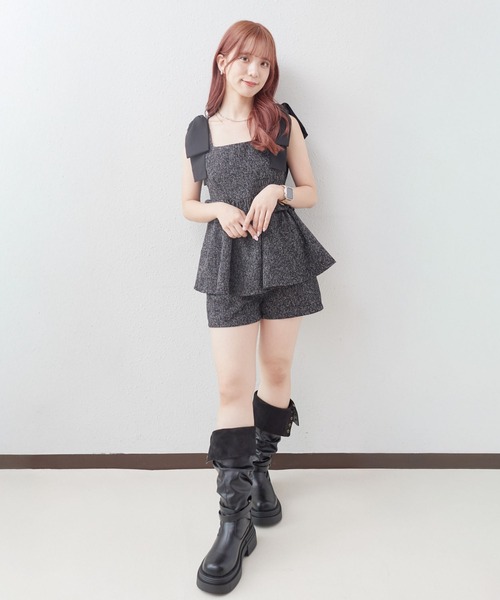 archives(アルシーヴ)の「【SET UP対応】ツイードショートパンツ(その他パンツ・レディース・ブラック/アイボリー・MEDIUM)」の19枚目の写真