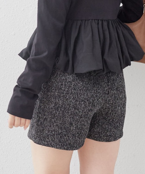 archives(アルシーヴ)の「【SET UP対応】ツイードショートパンツ(その他パンツ・レディース・ブラック/アイボリー・MEDIUM)」の13枚目の写真