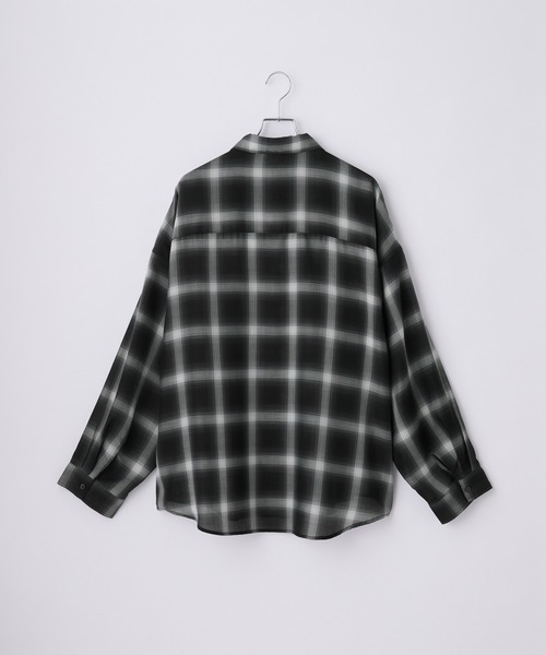 cussil（クシル）の「【cussil/クシル】シアーオンブレチェックルーズ レギュラーカラー長袖シャツ（シャツ/ブラウス・メンズ・ブラック・S/M/L）」の15枚目の写真