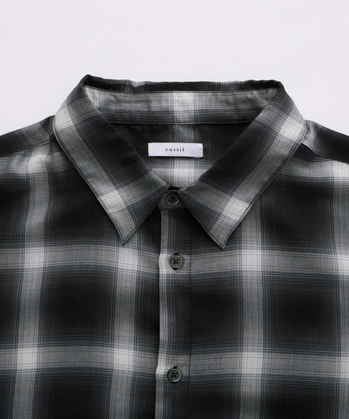 cussil（クシル）の「【cussil/クシル】シアーオンブレチェックルーズ レギュラーカラー長袖シャツ（シャツ/ブラウス・メンズ・ブラック・S/M/L）」の17枚目の写真