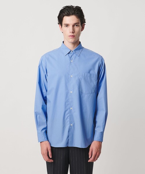 UNITED ARROWS（ユナイテッドアローズ）の「カリビアーナミルズ ポプリン レギュラーカラーシャツ（シャツ/ブラウス・メンズ・ライトブルー/ホワイト・L/M/S/XL）」の3枚目の写真