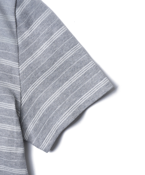 TTUDEMENT(トュードメント)の「50s EMBROIDERED STRIPED SEMI OVER FIT T-SHIRT_MELANGE GREY(Tシャツ/カットソー・レディース・その他・SMALL/MEDIUM)」の6枚目の写真