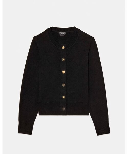 kate spade new york(ケイトスペード ニューヨーク)の「ノベルティ ボタン ネル カーディガン(カーディガン/ボレロ・レディース・ブラック・SMALL)」の2枚目の写真