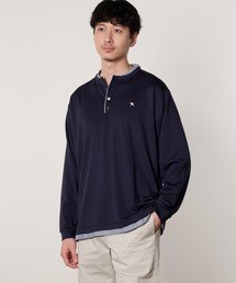 ヘンリーネック フェイクレイヤード ロングTシャツ