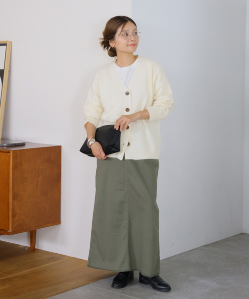 JOURNAL STANDARD(ジャーナルスタンダード)の「FLUFFY Vカーディガン(カーディガン/ボレロ・レディース・ブラウン/ホワイト/サックスブルー・FREE)」の5枚目の写真
