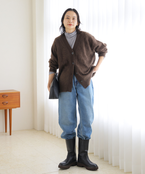 JOURNAL STANDARD(ジャーナルスタンダード)の「FLUFFY Vカーディガン(カーディガン/ボレロ・レディース・ブラウン/ホワイト/サックスブルー・FREE)」の7枚目の写真