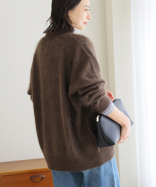 JOURNAL STANDARD(ジャーナルスタンダード)の「FLUFFY Vカーディガン(カーディガン/ボレロ・レディース・ブラウン/ホワイト/サックスブルー・FREE)」の11枚目の写真