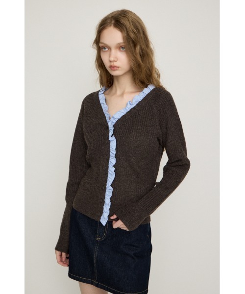 SLY(スライ)の「MANYWAY FRILLED KNIT TOPS メニーウェイフリルニットトップス 秋服 冬服(ニット/セーター・レディース・ブラック/ベージュ/チャコールグレー/アイボリー・FREE)」の3枚目の写真