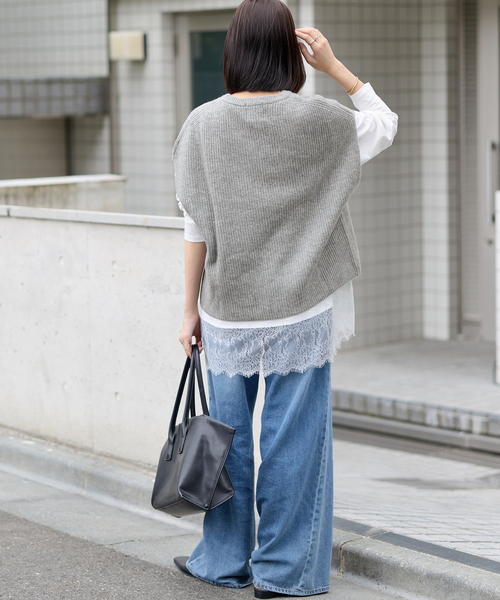 JOURNAL STANDARD relume(ジャーナルスタンダード レリューム)の「《一部WEB限定追加 / 新色》ウォッシャブルハミルトンウール畔ベスト(ベスト・レディース・ブラック/ネイビー/ブラウン/グレー・FREE)」の15枚目の写真