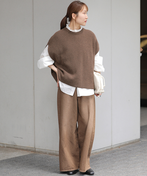 JOURNAL STANDARD relume(ジャーナルスタンダード レリューム)の「《一部WEB限定追加 / 新色》ウォッシャブルハミルトンウール畔ベスト(ベスト・レディース・ブラック/ネイビー/ブラウン/グレー・FREE)」の19枚目の写真