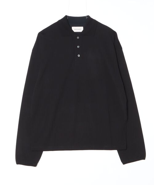 markaware(マーカウェア)の「MARKAWARE(マーカウェア)Super 160s Wool Washable Knit / Long Sleeve Polo(ポロシャツ・メンズ・ブラック・2)」の1枚目の写真