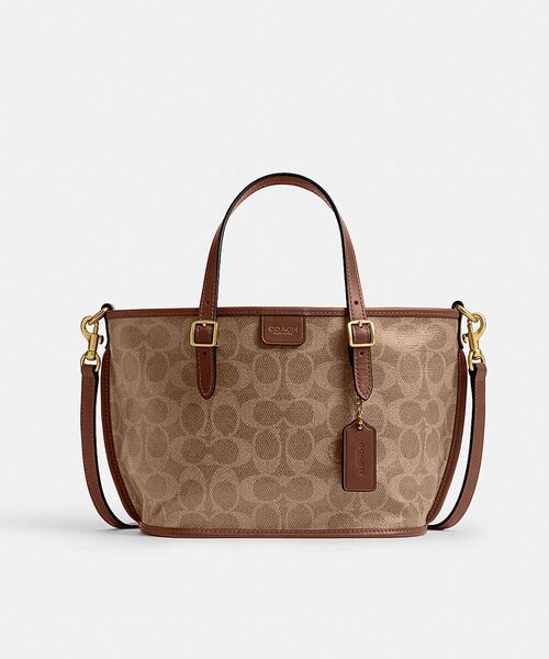 COACH(コーチ)の「タクシー トート バッグ 21・シグネチャー キャンバス(ショルダーバッグ・レディース・ベージュ系その他・ONE)」の4枚目の写真