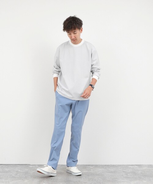 NOLLEY’S（ノーリーズ）の「超長綿シルケット ボーダー ビッグシルエットTシャツ L/S 26AW（Tシャツ/カットソー・メンズ・ホワイト×ネイビー/ブラック系その他/ホワイト×グレー・S/XL/L/M）」の19枚目の写真