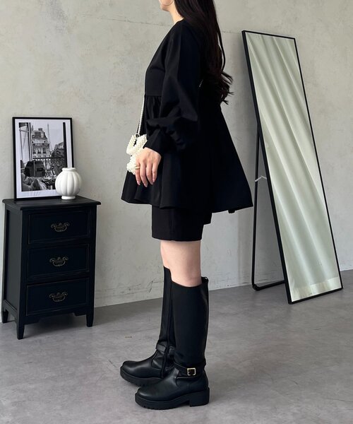 prose verse(プロズヴェール)の「ピンタックパールボタンタックギャザーペプラムブラウス(シャツ/ブラウス・レディース・オフホワイト/ブラック・LARGE/MEDIUM)」の15枚目の写真