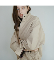 High neck check detail bomber jumper [FRFA05JP03]_Beige