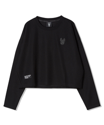 レディース シリコンワッペン ワッフル 長袖 ショートTシャツ