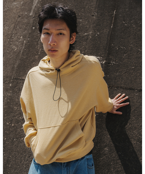 SILENTSYLLABLE(サイレント シラブル)の「Cord waffle hoodie / Melange lemon(パーカー・メンズ・その他・1/2/0)」の4枚目の写真