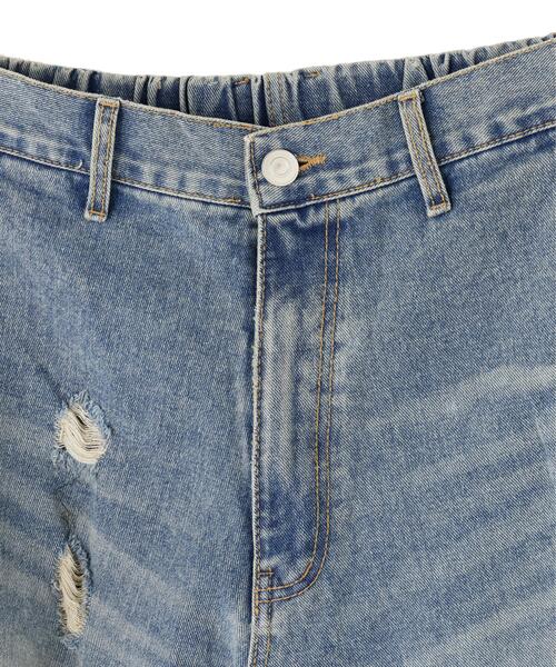 SIS（エスアイエス）の「SIS/エスアイエス/CRASH DENIM（デニムパンツ・レディース・ブラック/ブルー・M/L）」の6枚目の写真