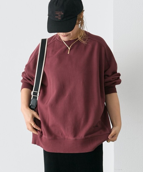 PUAL CE CIN(ピュアルセシン)の「【WEB限定】裏毛 チュニック スウェットプルオーバー(スウェット・レディース・ベージュ/レッド系/ブラウン/スミクロ/オートミール・FREE)」の5枚目の写真