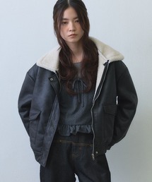 shearling collar flight jacket / ボアカラーフライトジャケット