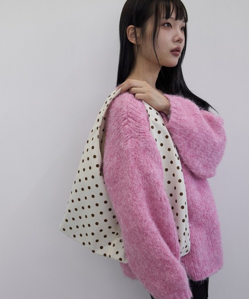 PLEA Collective(プリ―コレクティブ)の「ドット柄ワンショルダーバッグ(トートバッグ・レディース・グリーン/アイボリー/モカ/ブラック・FREE)」の11枚目の写真