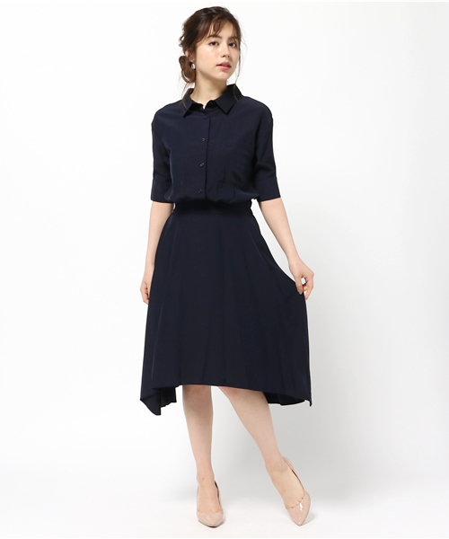 31 Sons de mode（トランテアン　ソン　ドゥ　モード）の「イレギュラーヘムシャツワンピース（ワンピース・レディース・ライトグレー/ピンク/オフホワイト/ネイビー・36/38）」の14枚目の写真