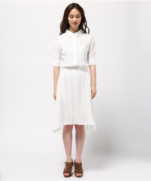 31 Sons de mode（トランテアン　ソン　ドゥ　モード）の「イレギュラーヘムシャツワンピース（ワンピース・レディース・ライトグレー/ピンク/オフホワイト/ネイビー・36/38）」の8枚目の写真