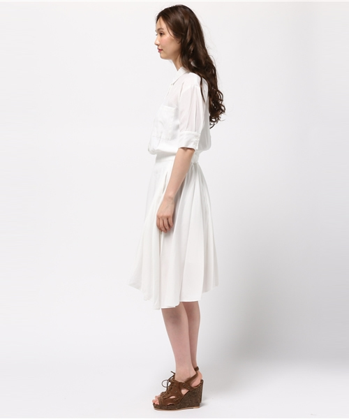 31 Sons de mode（トランテアン　ソン　ドゥ　モード）の「イレギュラーヘムシャツワンピース（ワンピース・レディース・ライトグレー/ピンク/オフホワイト/ネイビー・36/38）」の9枚目の写真