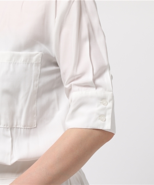 31 Sons de mode（トランテアン　ソン　ドゥ　モード）の「イレギュラーヘムシャツワンピース（ワンピース・レディース・ライトグレー/ピンク/オフホワイト/ネイビー・36/38）」の12枚目の写真