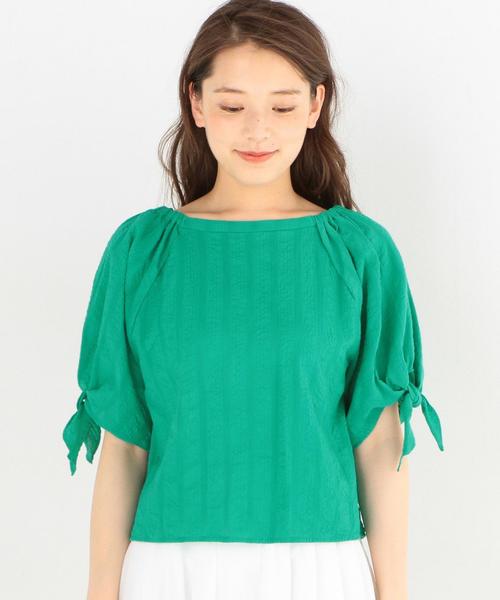 Another Edition（アナザーエディション）の「リボンショートスリーブブラウス/AEBFC RIBBON SSL（シャツ/ブラウス・レディース・オフホワイト/ケリー・FREE）」の9枚目の写真