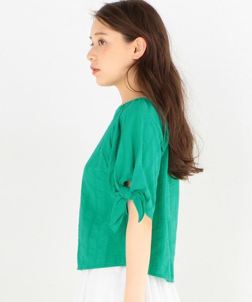 Another Edition（アナザーエディション）の「リボンショートスリーブブラウス/AEBFC RIBBON SSL（シャツ/ブラウス・レディース・オフホワイト/ケリー・FREE）」の3枚目の写真