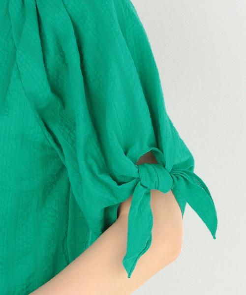 Another Edition（アナザーエディション）の「リボンショートスリーブブラウス/AEBFC RIBBON SSL（シャツ/ブラウス・レディース・オフホワイト/ケリー・FREE）」の6枚目の写真