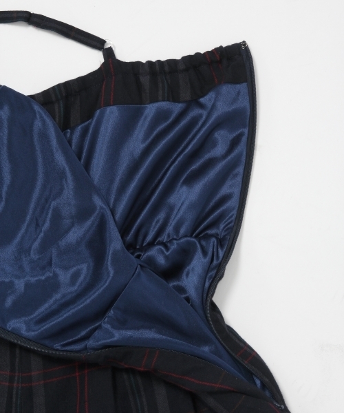Heather（ヘザー）の「チェックキャミオールインワン　728913（つなぎ/オールインワン・レディース・ボルドー/ネイビー・FREE）」の5枚目の写真