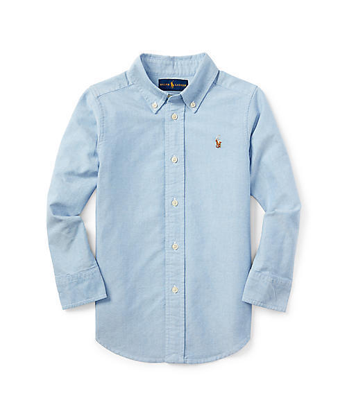POLO RALPH LAUREN CHILDRENSWEAR（ポロ ラルフ ローレン チルドレンズウェア）の「ソリッド オックスフォードシャツ（シャツ/ブラウス・キッズ・ブルー系9/ホワイト・6/7）」の4枚目の写真