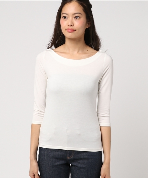 BLISS POINT（ブリスポイント）の「【UVカット】17SSUVカットボートネックTシャツ7分袖/749808（Tシャツ/カットソー・レディース・ライトグレー/ホワイト/ピンク/ブラック/その他1・LARGE/MEDIUM）」の6枚目の写真