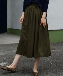 green label relaxing | CF P/サテン ギャザーマキシスカート(スカート)