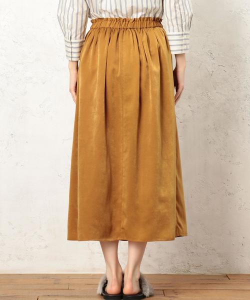 green label relaxing（グリーンレーベルリラクシング）の「CF P/サテン ギャザーマキシスカート ◆（スカート・レディース・ネイビー/マスタード/オリーブ/ピンク・FREE）」の5枚目の写真