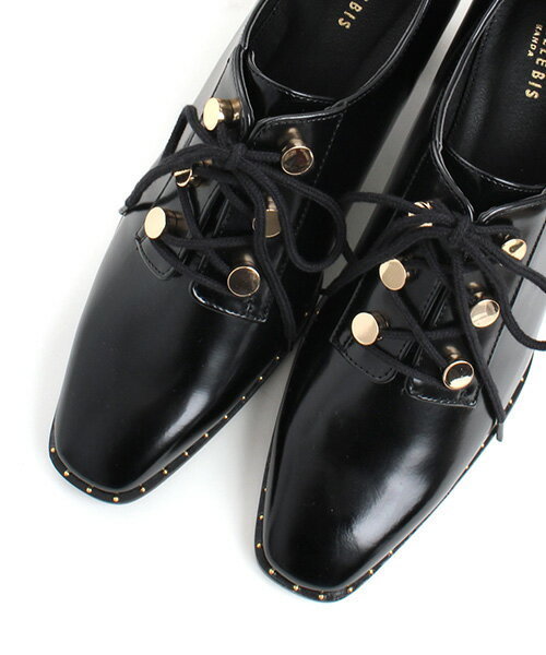 RANDA（ランダ）の「スクエアトゥレースアップシューズ（ドレスシューズ・レディース・ワイン/ブラック/ネイビー/ベージュ・L/M/S/LL）」の5枚目の写真