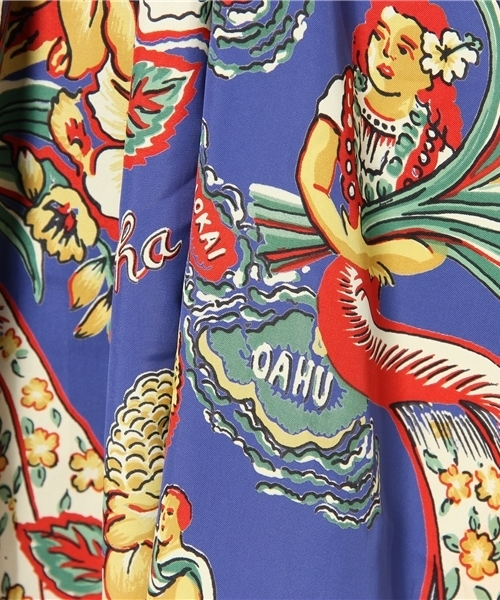 Denime（ドゥニーム）の「ハワイアンアロハマキシワンピース（ワンピース・レディース・ブルー・FREE）」の7枚目の写真