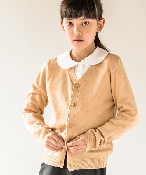 Catherine Cottage（キャサリンコテージ）の「ウォッシャブルニット Vネックカーディガン（カーディガン/ボレロ・キッズ・ブルー系その他5/ブラック系その他2/ベージュ系その他2/ブルー系その他3/グレー系その他2・120/130/140/150/160/110）」の3枚目の写真