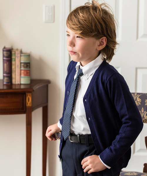 Catherine Cottage（キャサリンコテージ）の「ウォッシャブルニット Vネックカーディガン（カーディガン/ボレロ・キッズ・ブルー系その他5/ブラック系その他2/ベージュ系その他2/ブルー系その他3/グレー系その他2・120/130/140/150/160/110）」の5枚目の写真