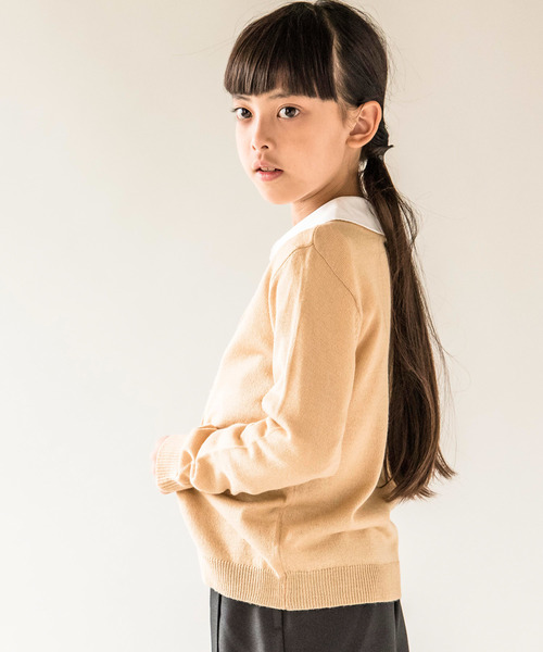 Catherine Cottage（キャサリンコテージ）の「ウォッシャブルニット Vネックカーディガン（カーディガン/ボレロ・キッズ・ブルー系その他5/ブラック系その他2/ベージュ系その他2/ブルー系その他3/グレー系その他2・120/130/140/150/160/110）」の7枚目の写真