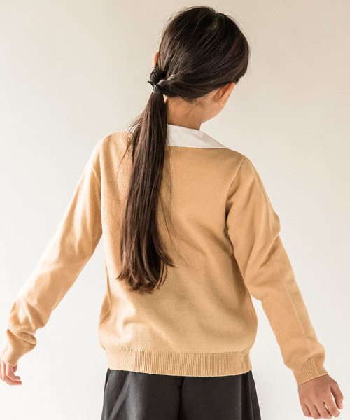 Catherine Cottage（キャサリンコテージ）の「ウォッシャブルニット Vネックカーディガン（カーディガン/ボレロ・キッズ・ブルー系その他5/ブラック系その他2/ベージュ系その他2/ブルー系その他3/グレー系その他2・120/130/140/150/160/110）」の8枚目の写真